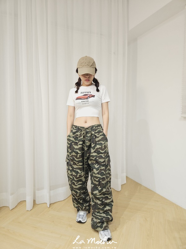 Y2K迷彩工作寬褲